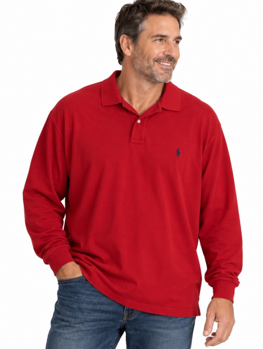 Polo By Ralph Lauren Red Preppy Long Sleeve Mens Shirt Sz 2XL